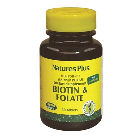 Nature's Plus Biotina E Acido Folico Integratore 30 tavolette