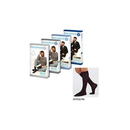 Gloria Med Man'Support 18 Gambaletto In Cotone Taglia 2 Colore Antracite 1 Paio
