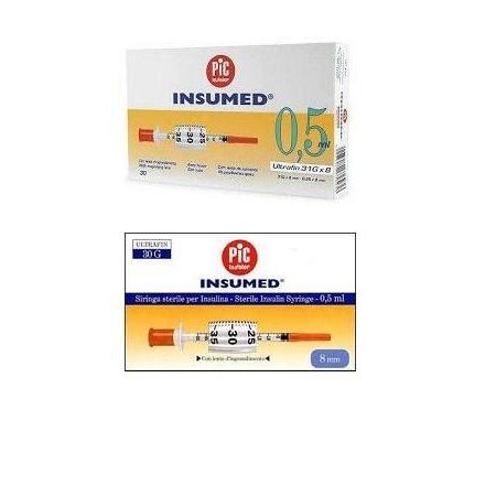 Pic Siringa Per Insulina 0,5ml 29g 12,7mm 30 Pezzi