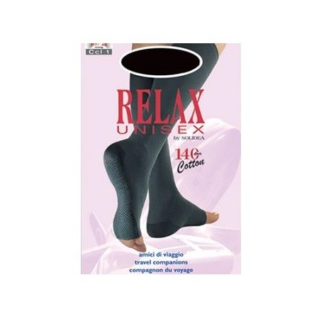 Solidea Relax Unisex 140 DEN Gambaletto Compressivo Punta Aperta Colore Blu Taglia 4 XL
