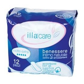 Illa Care Assorbenti Notte Ipoallergenici Extra 12 Pezzi Illa Care Assorbenti Notte Ipoallergenici Extra 12 Pezzi