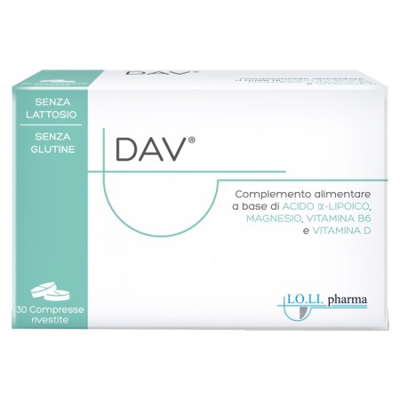 Dav Integratore di Magnesio Acido alfa-lipoico Vitamina B6 30 Compresse