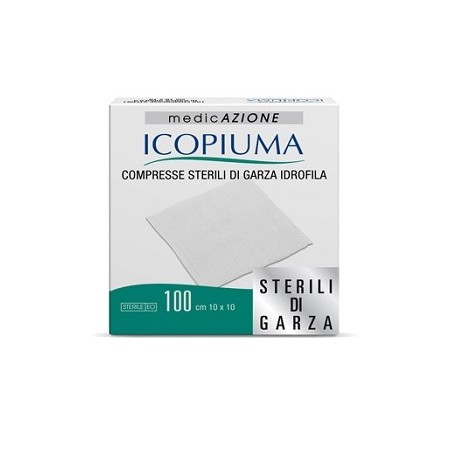 Icopiuma Compresse Sterili di Garza Idrofila 10x10 cm 100 Pezzi