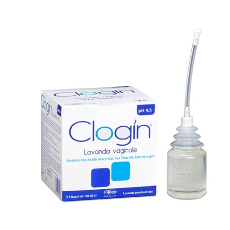 Clogin Lavanda Vaginale Soluzione pH 4.5 Con Cannule Vaginali 5 Flaconi