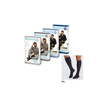 Gloria Med Man'Support 15 Gambaletto In Cotone Taglia 2 Colore Blu 1 Paio
