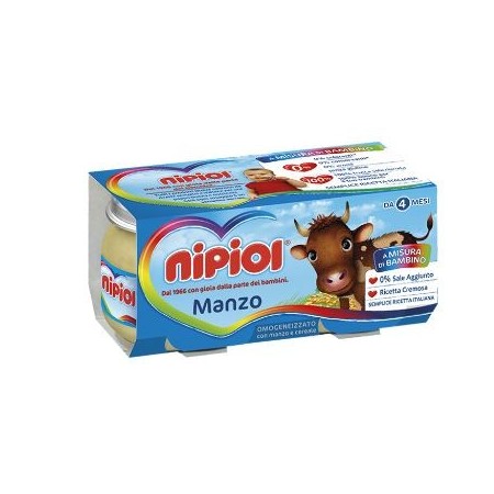 Nipiol Omogeneizzato Manzo 2 vasetti da 80 g