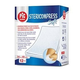 Pic Stericompress Soft Tessuto Non Tessuto 18x40 cm 12 Garze Pic Stericompress Soft Tessuto Non Tessuto 18x40 cm 12 Garze