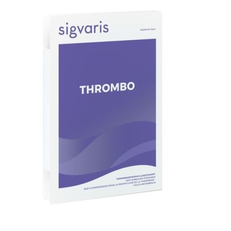 Sigvaris Thrombo AG Calza Coscia Antiembolia Amibidestra Punta Aperta Colore Bianco Taglia M Lungo