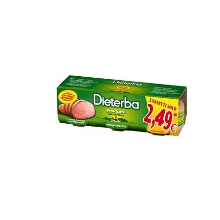 Dieterba Omogenizzato Prosciutto 3 Vasetti da 80 g