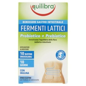 Equilibra Fermenti Lattici Integratore di Probiotico e Prebiotici 10 Bustine Orosolubili Equilibra Fermenti Lattici Integratore di Probiotico e Prebiotici 10 Bustine Orosolubili