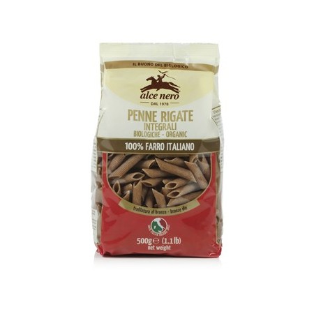 Alce Nero Penne Rigate Integrali di Farro Biologiche 500 g