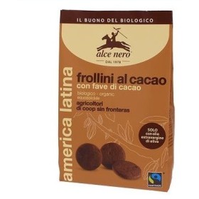 Alce Nero Frollini al Cacao Con Fave di Cacao Biologico 250 g Alce Nero Frollini al Cacao Con Fave di Cacao Biologico 250 g