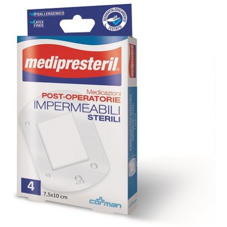 Medipresteril Medicazioni Post-Operatorie Impermeabili Sterili 7,5x10 cm 4 Pezzi