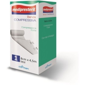 Medipresteril Benda elastica traumatologica con graffetta 4,5 m x 8 cm 1 Pezzo Medipresteril Benda elastica traumatologica con graffetta 4,5 m x 8 cm 1 Pezzo