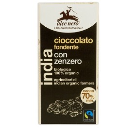 Alce Nero Tavoletta Cioccolato Fondente Con Zenzero Biologica 50 g Alce Nero Tavoletta Cioccolato Fondente Con Zenzero Biologica 50 g