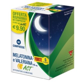 Melatonina   Forte 5 Complex e Valeriana ACT Integratore 60 Compresse Melatonina   Forte 5 Complex e Valeriana ACT Integratore 60 Compresse