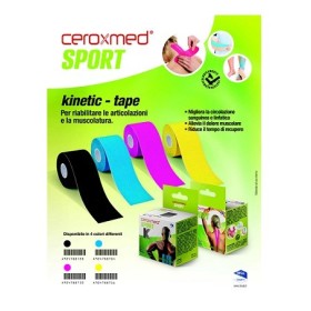 Ceroxmed Sport Kinetic Tape Blu Bendaggio Adesivo Elastico Ceroxmed Sport Kinetic Tape Blu Bendaggio Adesivo Elastico