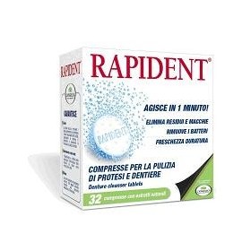 Rapident Per La Pulizia Delle Dentiere In Compresse 32 pezzi Rapident Per La Pulizia Delle Dentiere In Compresse 32 pezzi