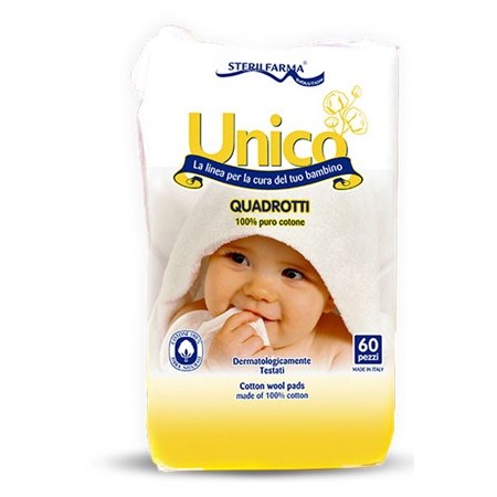 Sterilfarma Unico Quadrotti 100% Cotone Per L'igiene Del Bambino 60 Pezzi