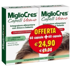 MiglioCres Capelli Uomo Integratore Anticaduta 60 Capsule  60 Capsule MiglioCres Capelli Uomo Integratore Anticaduta 60 Capsule  60 Capsule