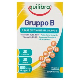 Equilibra Gruppo B Integratore di Vitamine B 30 Capsule Equilibra Gruppo B Integratore di Vitamine B 30 Capsule