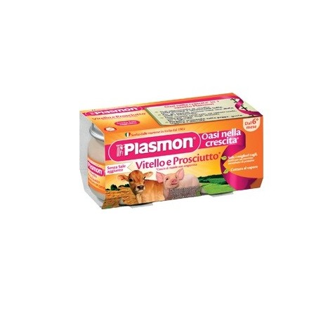 Plasmon Omogenizzato Vitello e Prosciutto 4 Vasetti da 80 g