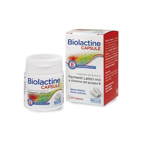 Biolactine Capsule Integratore di fermenti Lattici e Vitamine 20 Capsule