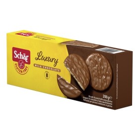 Schar Luxury Biscotti Di Pasta Frolla Senza Glutine Con Cioccolato al Latte 200 g Schar Luxury Biscotti Di Pasta Frolla Senza Glutine Con Cioccolato al Latte 200 g