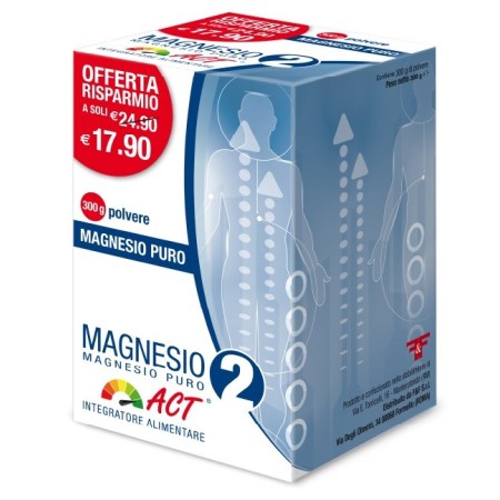 Magnesio 2 Act Magnesio Puro Integratore In Polvere 300 g