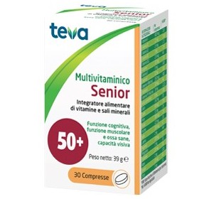 Teva Multivitaminico Senior Integratore Vitamine e Minerali 30 Compresse Teva Multivitaminico Senior Integratore Vitamine e Minerali 30 Compresse