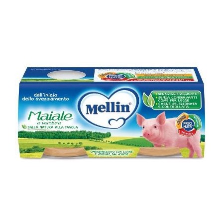 Mellin Omogeneizzato Maiale Con Verdure 2 x 80 g