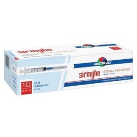 Master Aid Siringa Sterile 5 ml Con Ago Sottile 23G 10 Pezzi Master Aid Siringa Sterile 5 ml Con Ago Sottile 23G 10 Pezzi