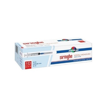 Master Aid Siringa Sterile 5 ml Con Ago Sottile 23G 10 Pezzi