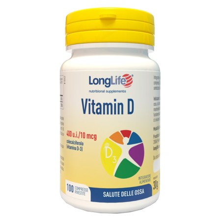 LongLife Vitamina D 400 U.I. Integratore Ossa 100 Compresse