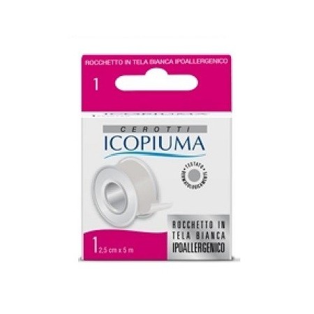 Icopiuma Cerotto Rocchetto In Tela Bianca Ipoallergenico cm 2,5x5 m