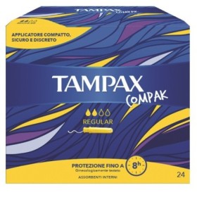 Tampax Compak Regular Assorbenti Interni Flusso Leggero Medio 24 Pezzi Tampax Compak Regular Assorbenti Interni Flusso Leggero Medio 24 Pezzi