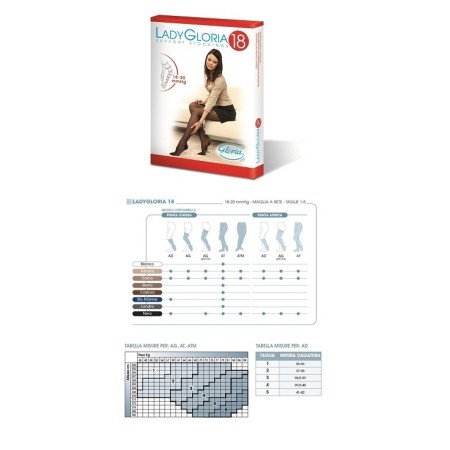 LadyGloria 18 Gambaletto 140 Den A Punta Aperta Taglia 2 Colore Daino 1 Pezzo