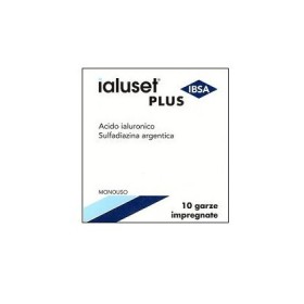 Ialuset Plus Garze Impregnate Sterili per Ferite Infette e Ustioni 10x10 cm 10 Pezzi Ialuset Plus Garze Impregnate Sterili per Ferite Infette e Ustioni 10x10 cm 10 Pezzi