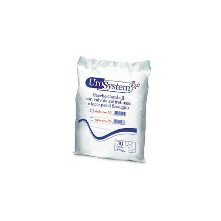 UroSystem Sacche Gambali Con Valvola Antireflusso Tubo 10 cm 30 Pezzi