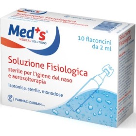 Med's Soluzione Fisiologica Igiene Nasale Aerosolterapia 10 Flaconcini 2 ml Med's Soluzione Fisiologica Igiene Nasale Aerosolterapia 10 Flaconcini 2 ml