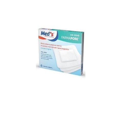 Med's Farmapore Medicazione Autoadesiva Sterile Con Cerotto 10 x 15 cm 5 Pezzi