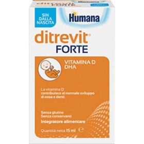 Humana Ditrevit Forte Integratore Vitamina D e DHA Gocce 15 ml Humana Ditrevit Forte Integratore Vitamina D e DHA Gocce 15 ml