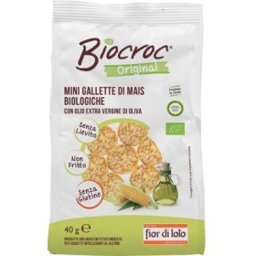 Fior Di Loto Biocroc Mini Gallette Di Mais Biologiche Olio Extra Vergine Di Oliva 40g Fior Di Loto Biocroc Mini Gallette Di Mais Biologiche Olio Extra Vergine Di Oliva 40g