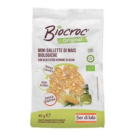Fior Di Loto Biocroc Mini Gallette Di Mais Biologiche Olio Extra Vergine Di Oliva 40g