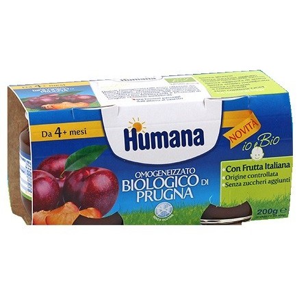 Humana Omogeneizzato Biologico alla Prugna 2x100 g