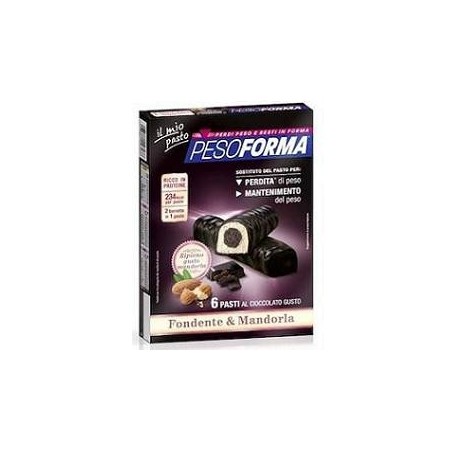 Pesoforma Barrette Al Cioccolato Fondente e Mandorla 6 Pasti