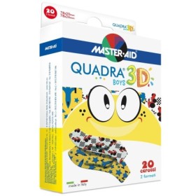 Master Aid Quadra 3D Boys Cerotti Assortiti TNT Colorati Resistenti 20 Pezzi Master Aid Quadra 3D Boys Cerotti Assortiti TNT Colorati Resistenti 20 Pezzi