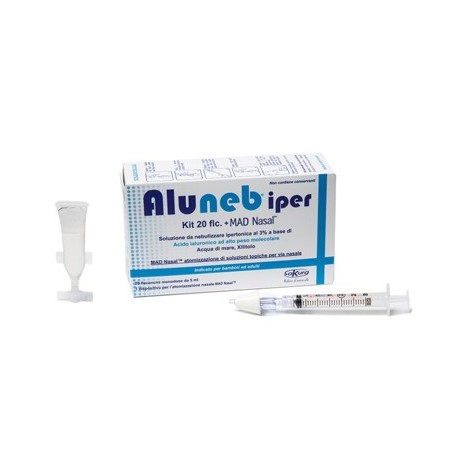 Aluneb Iper Kit 20 Flaconcini da Nebulizzare   Mad Nasale Siringa per Nebulizzazioni Nasali