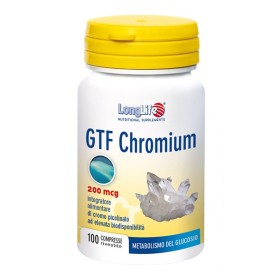 LongLife GTF Chromium Integratore di Cromo Picolinato 100 Compresse LongLife GTF Chromium Integratore di Cromo Picolinato 100 Compresse