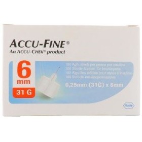 Accu-Fine Aghi Penna Per Insulina 6mm 31G 100 Pezzi Accu-Fine Aghi Penna Per Insulina 6mm 31G 100 Pezzi